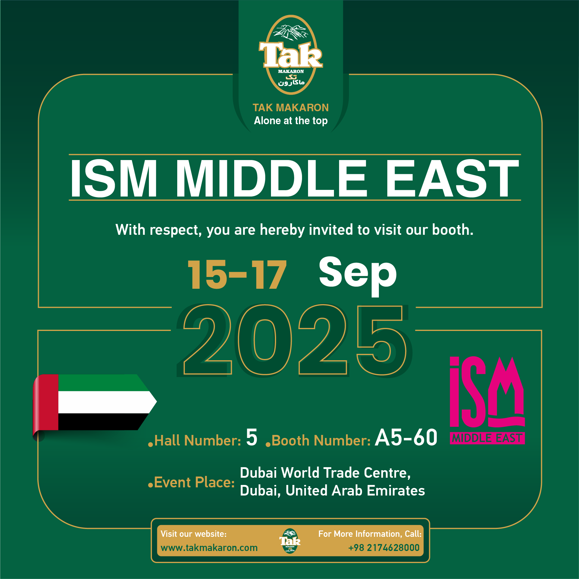 Invitation Card-ISM MIDDLE EAST 2025-Site-TAKMAKARON-EN